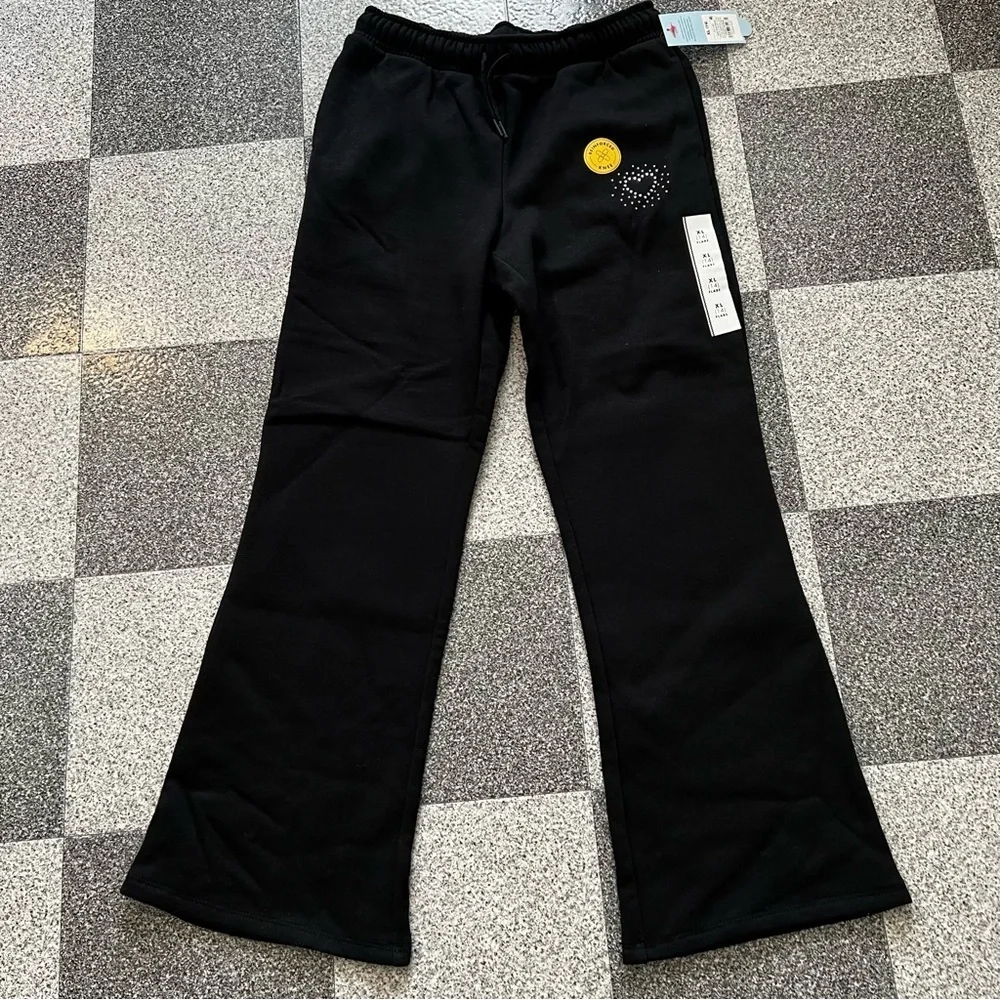 NWT Cat & Jack Girls Pull-On French Terry Pants with Heart Design XL